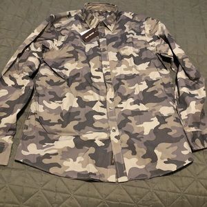 NWT Michael Kors Camo Dress Shirt Classic Fit XL